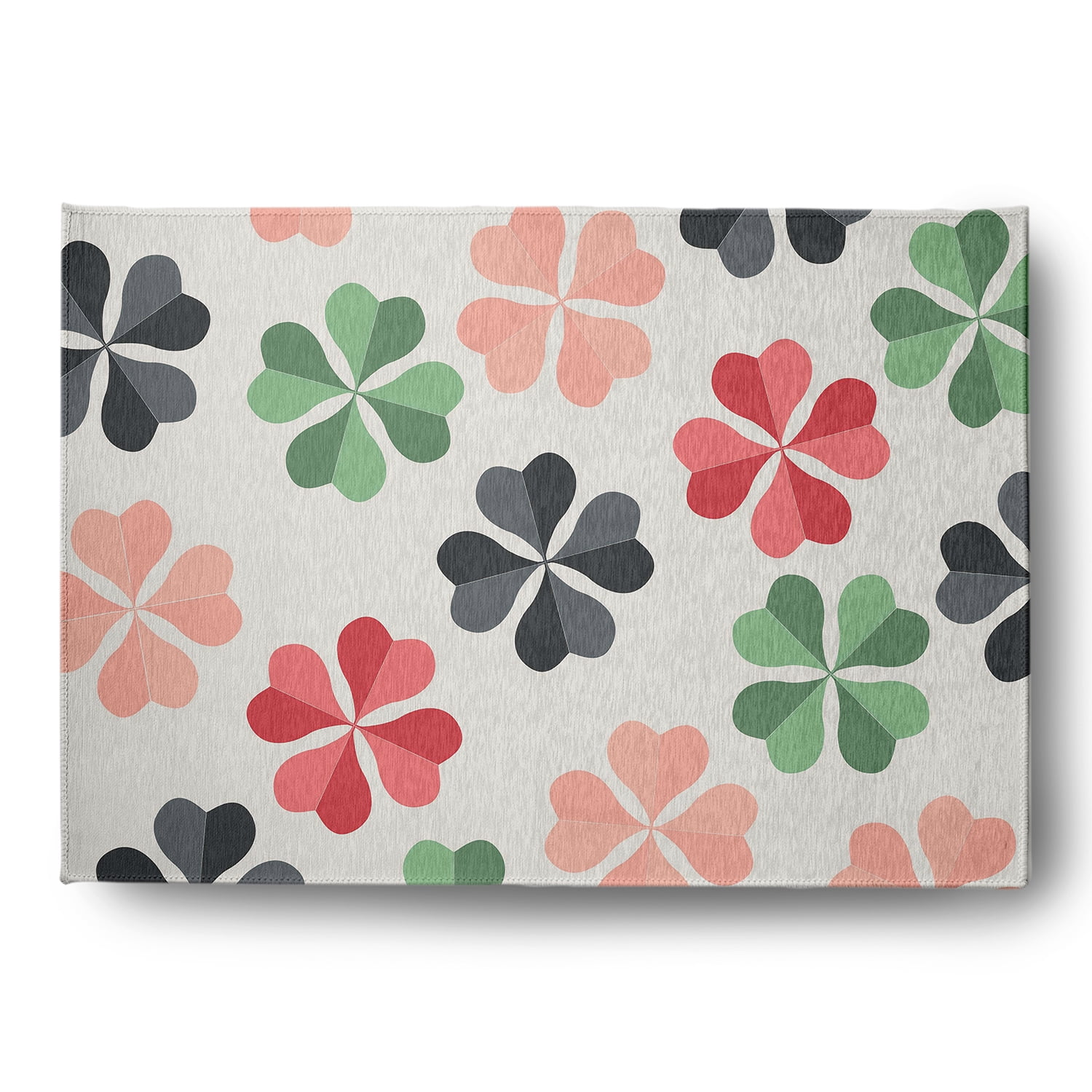 Simply Daisy 5' x 7' Pepper Lucky Patch St. Patrick's Day Chenille Indoor/Outdoor Rug
