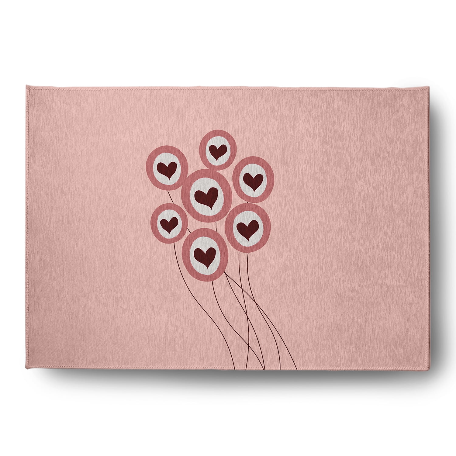 Simply Daisy 5' x 7' Pink Love is in the Air Valentines Chenille Indoor/Outdoor Rug