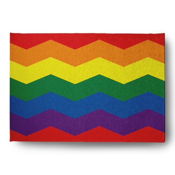 Simply Daisy 5' x 7' Pride Chevron Pride Chevron Chenille Indoor/Outdoor Rug