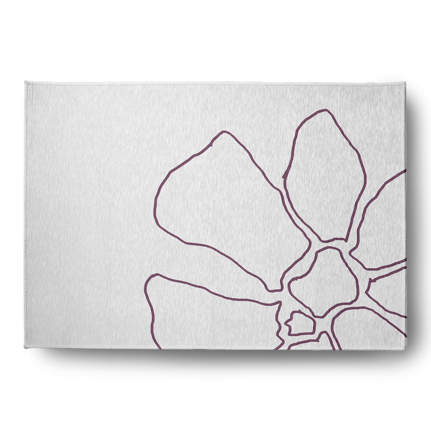 Simply Daisy 5' x 7' Purple/White Petal Lines Spring Chenille Indoor/Outdoor Rug