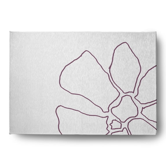 Simply Daisy 5' x 7' Purple/White Petal Lines Spring Chenille Indoor/Outdoor Rug