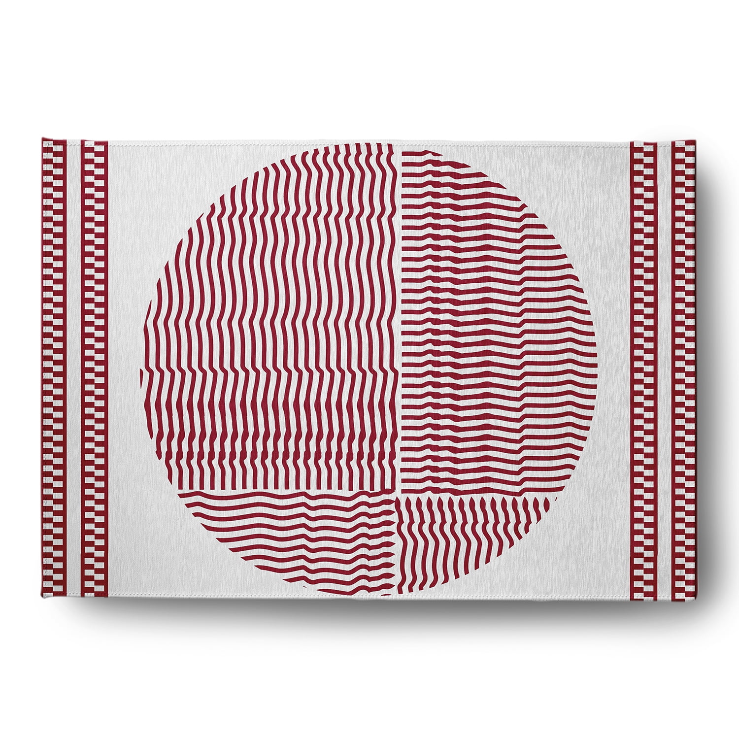 Simply Daisy 5' x 7' Red Geo Circle Indoor/outdoor Rug