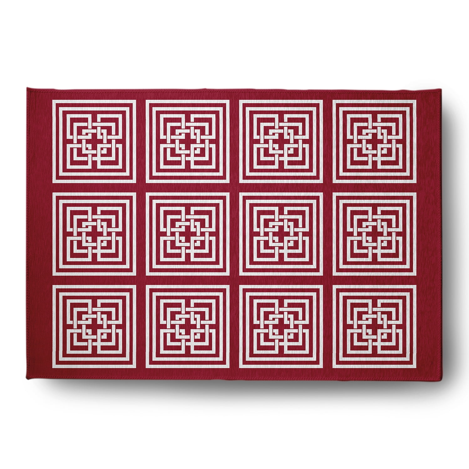 Simply Daisy 5' x 7' Sporty Red Greek New Key Indoor/outdoor Rug