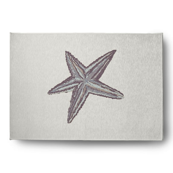 Simply Daisy 5' x 7' Starfish Nautical Chenille Rug, Dusty Purple