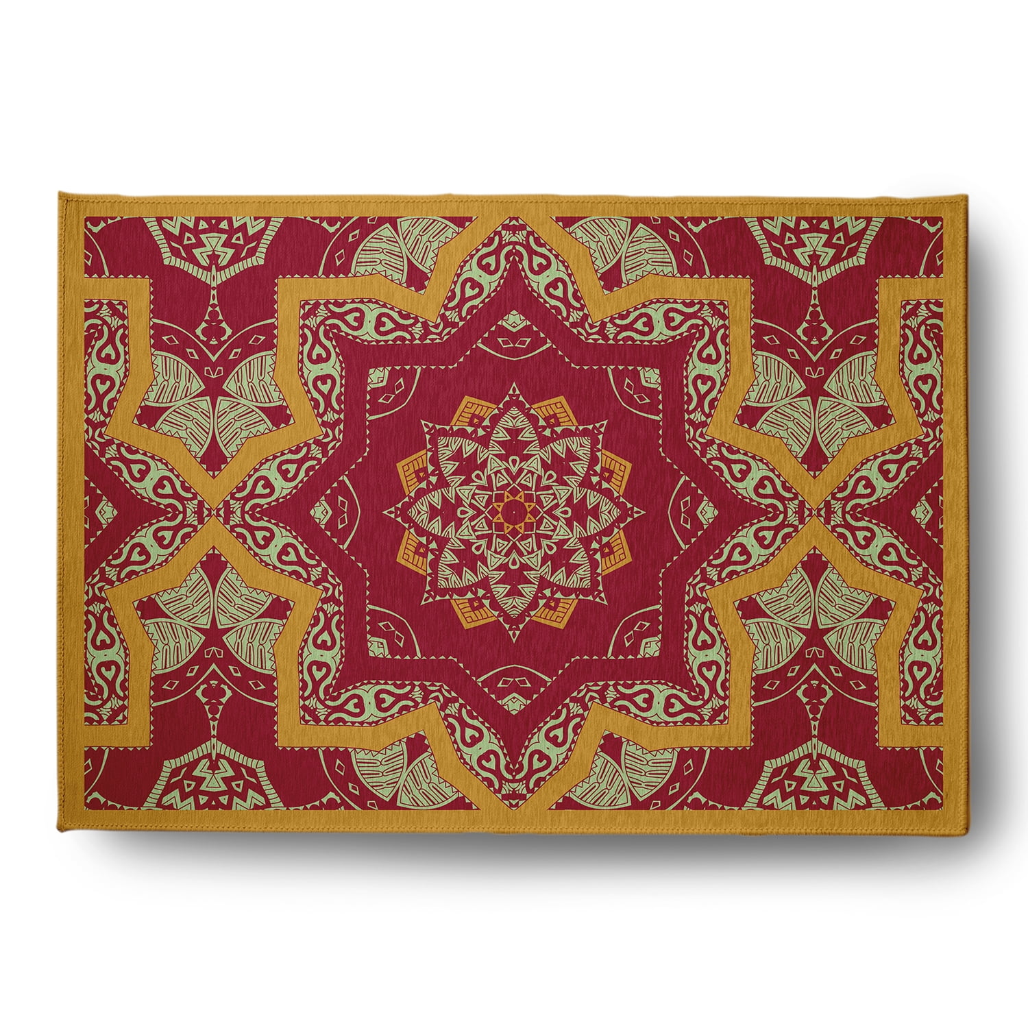 Simply Daisy 5' x 7' Sunny Mustard Shawl Indoor/outdoor Rug