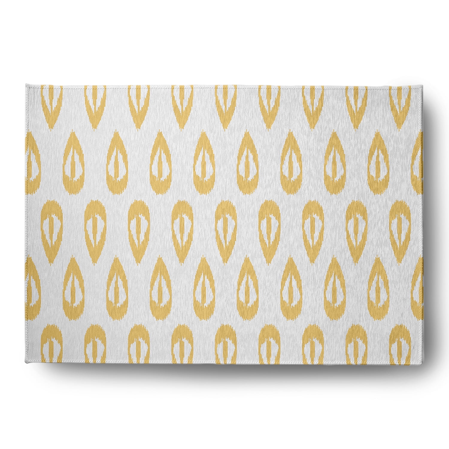 Simply Daisy 5' x 7' Sunshine Yellow Ikat Tears Chenille Indoor/Outdoor Rug