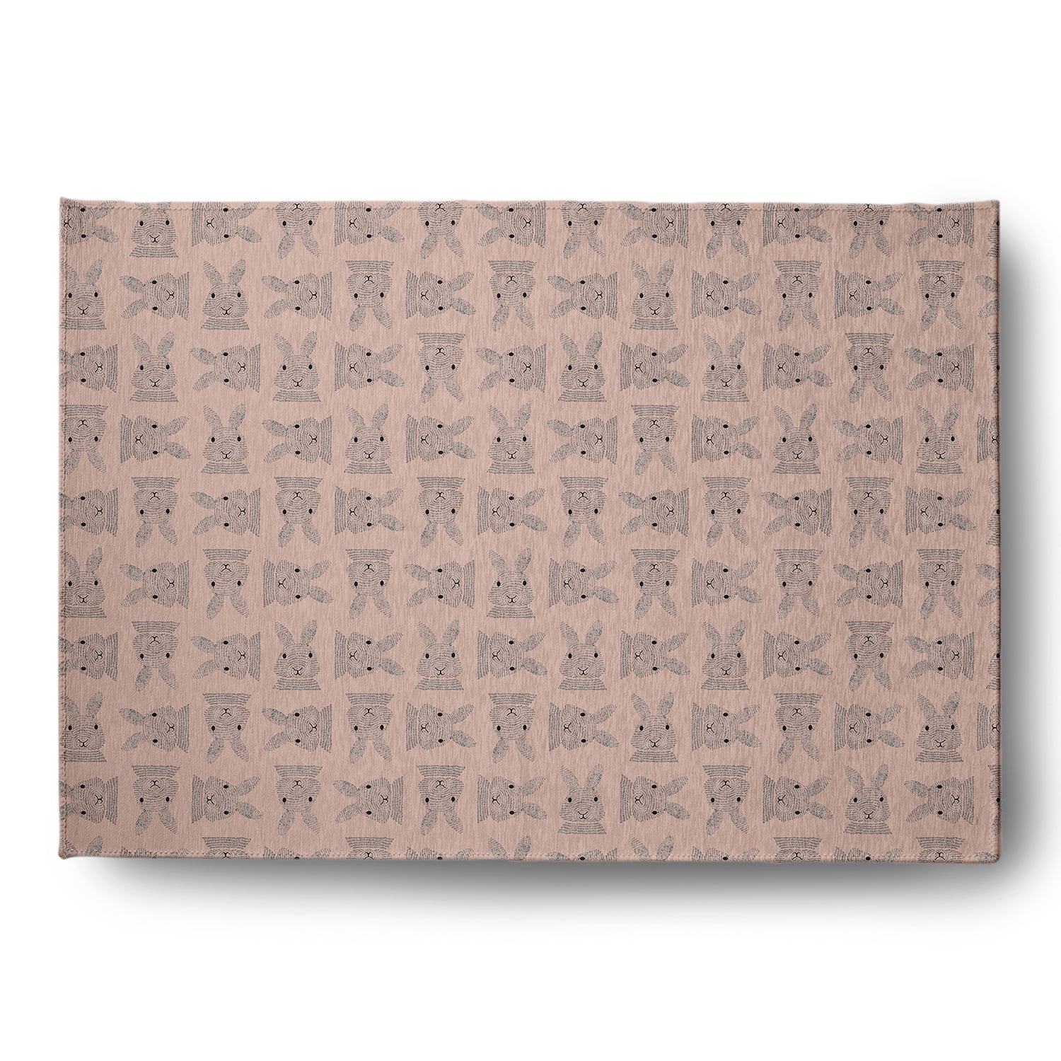 Simply Daisy 5' x 7' Sunwashed Red Criss Cross Bunnies Easter Chenille Indoor/Outdoor Rug