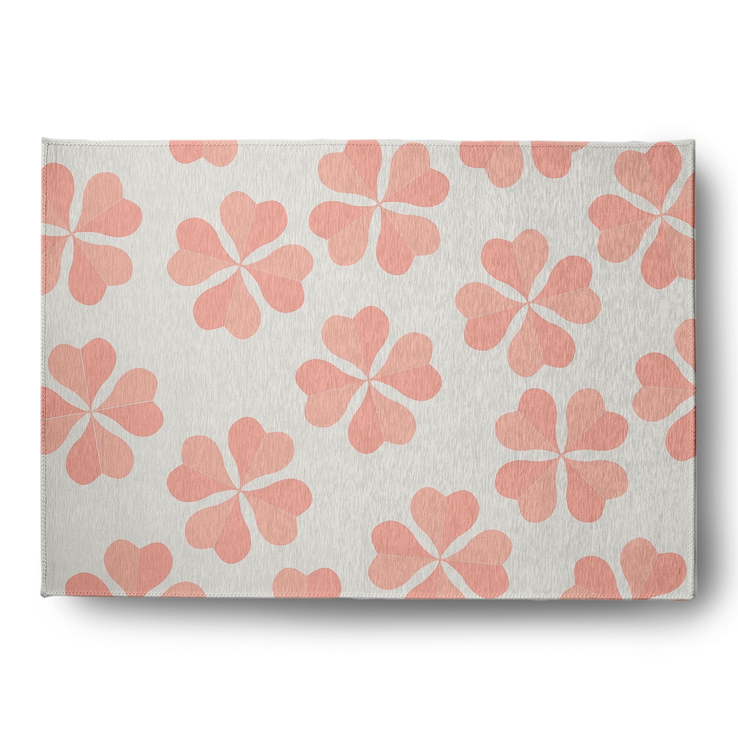 Simply Daisy 5' x 7' Sunwashed Red Lucky Patch St. Patrick's Day Chenille Indoor/Outdoor Rug