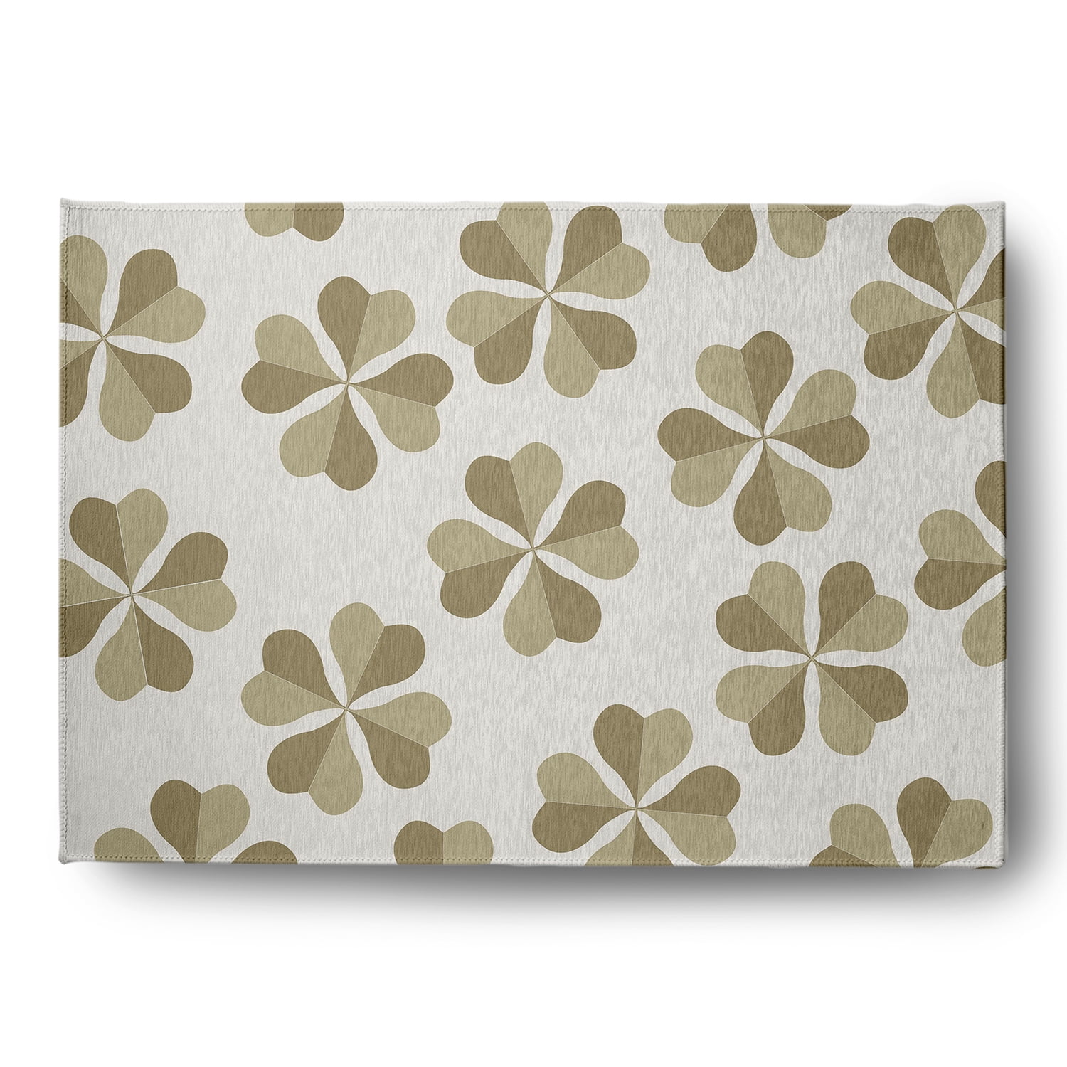 Simply Daisy 5' x 7' Sustainable Green Lucky Patch St. Patrick's Day Chenille Indoor/Outdoor Rug