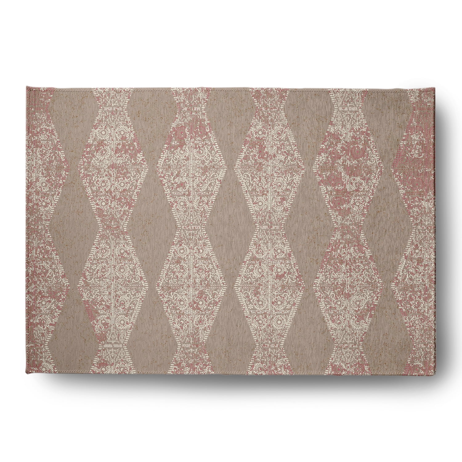 Simply Daisy 5' x 7' Tan Pyramid Stripe Chenille Indoor/Outdoor Rug