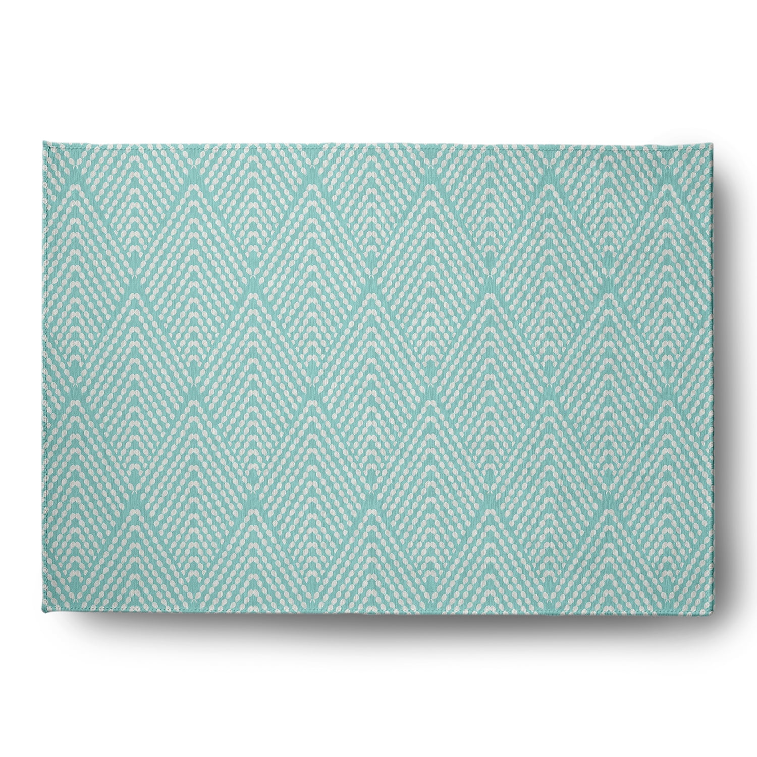 Simply Daisy 5' x 7' Wave Top Blue Lifeflor Diamond Spring Chenille Indoor/Outdoor Rug