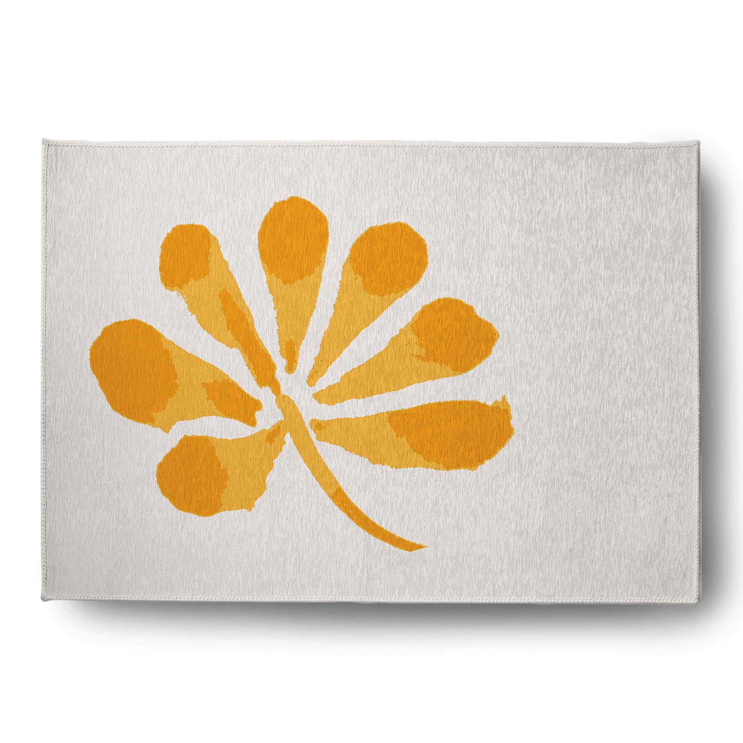 Simply Daisy 5' x 7' Yellow Petals Spring Chenille Indoor/Outdoor Rug