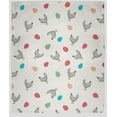 thumbnail image 1 of Simply Daisy 50x60 in Whisper White Chickens and Eggs Easter Throw Blanket, 1 of 4
