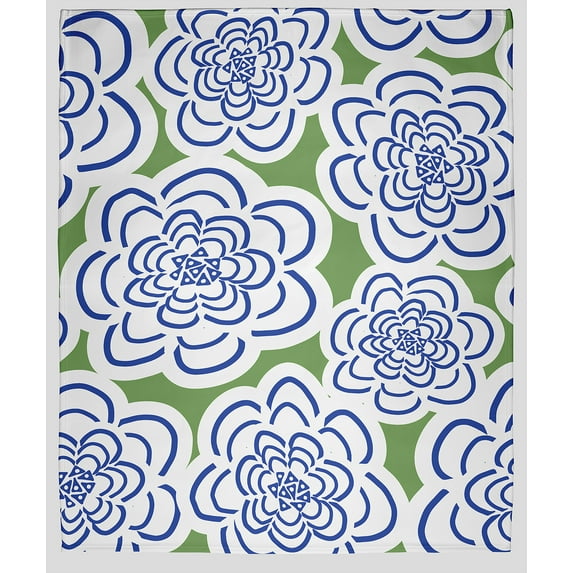 Simply Daisy 60" x 80" Flower Power Fleece Throw Blanket, Blue