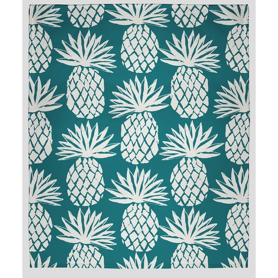 Simply Daisy 60" x 80" Pineapple Pattern Fleece Throw Blanket, Ocean Teal
