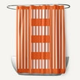 thumbnail image 1 of Simply Daisy 70" W x 73" H Beach Blanket Stripe Print Polyester Shower Curtain, Orange, 1 of 3