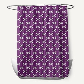 Simply Daisy 70" W x 73" H Cross Bones Polyester Shower Curtain, Amethyst
