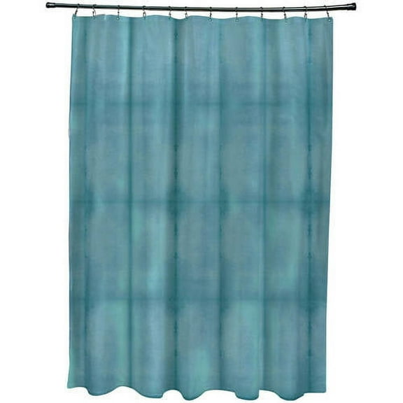 Simply Daisy 70" W x 73" H Pool Stripe Print Polyester Shower Curtain, Teal