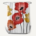 thumbnail image 1 of Simply Daisy 70" W x 73" H Poppies Floral Print Polyester Shower Curtain, Red, 1 of 3