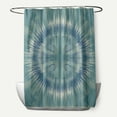 thumbnail image 1 of Simply Daisy 70" W x 73" H Shibori Burst Geometric Print Polyester Shower Curtain, Teal, 1 of 3
