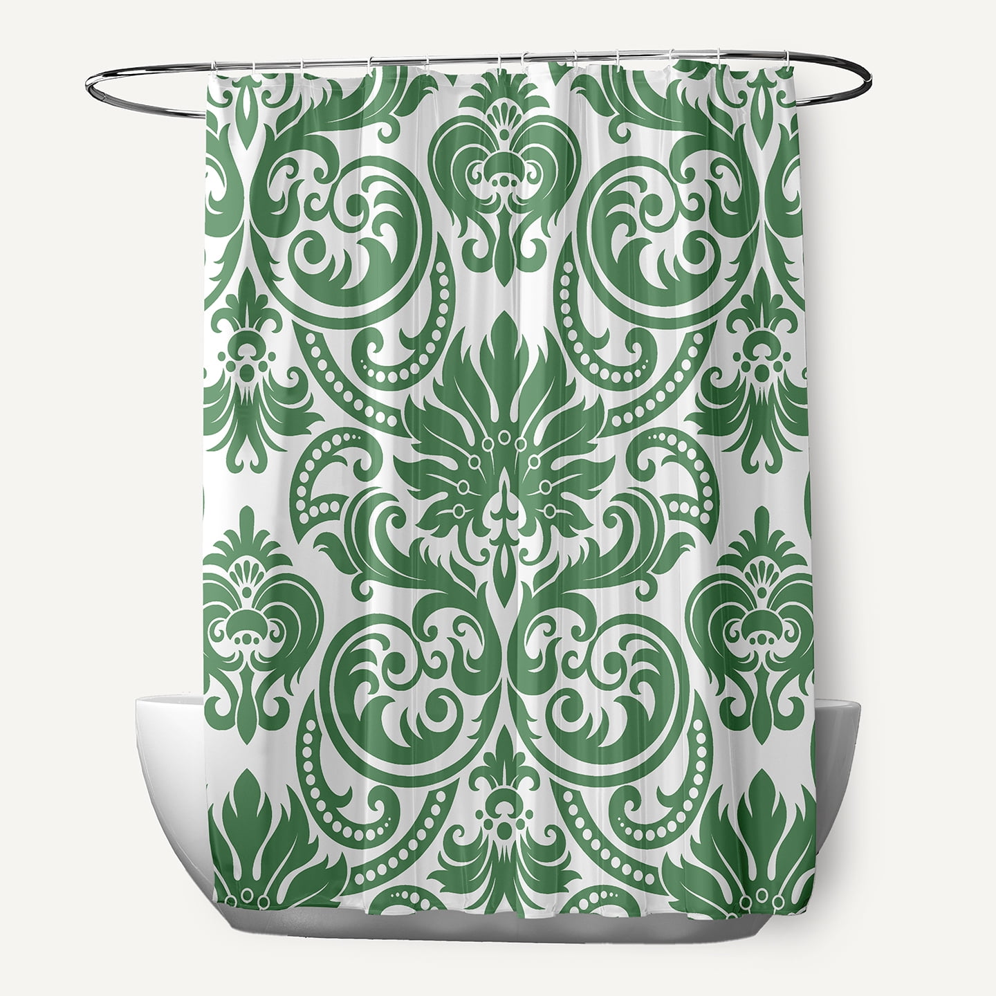 Simply Daisy 70" W x 73" L Alexys Polyester Shower Curtain, Green [1 Ct]