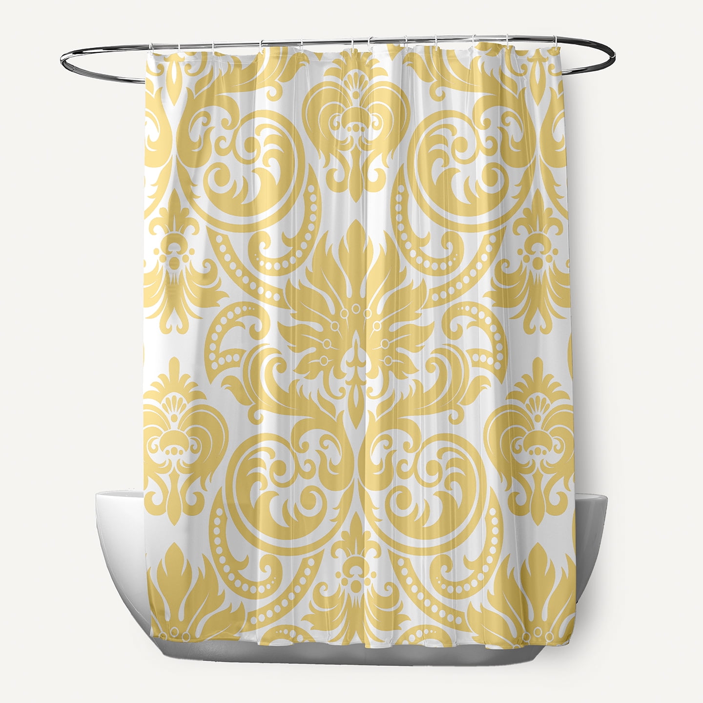 Simply Daisy 70" W x 73" L Alexys Polyester Shower Curtain, Yellow [1 Ct]
