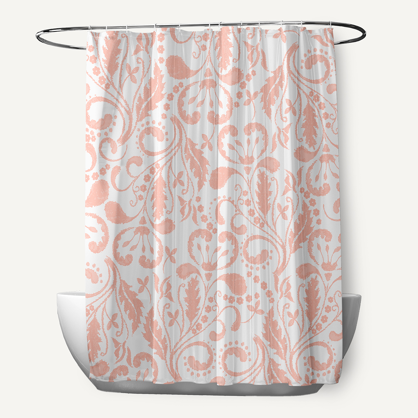 Simply Daisy 70" W x 73" L Aurora Polyester Shower Curtain, Blush [1 Ct]