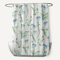 Simply Daisy 70" W x 73" L Bunch of Pansies Polyester Shower Curtain, Blue [1 Ct]