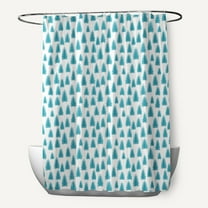 Simply Daisy 70" W x 73" L Christmas Trees Pattern Polyester Shower Curtain, Turquoise [1 Ct]