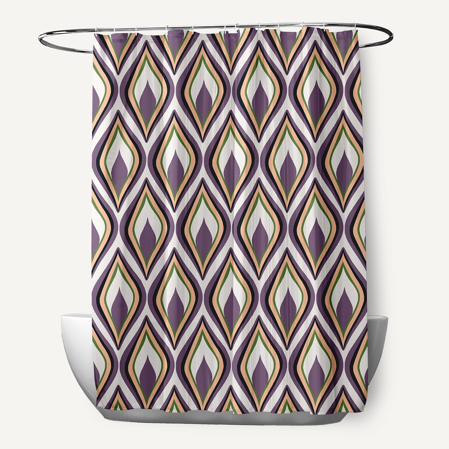 Simply Daisy 70" W x 73" L Feathers Polyester Shower Curtain, Larkspur [1 Ct]
