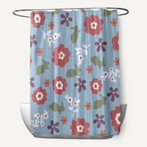 Simply Daisy 70" W x 73" L Flowery Love with Bunnies Polyester Shower Curtain, Lighter than Air Blue [1 Ct]