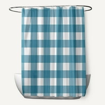 Simply Daisy 70" W x 73" L Gingham Plaid Polyester Shower Curtain, Unreal Teal [1 Ct]