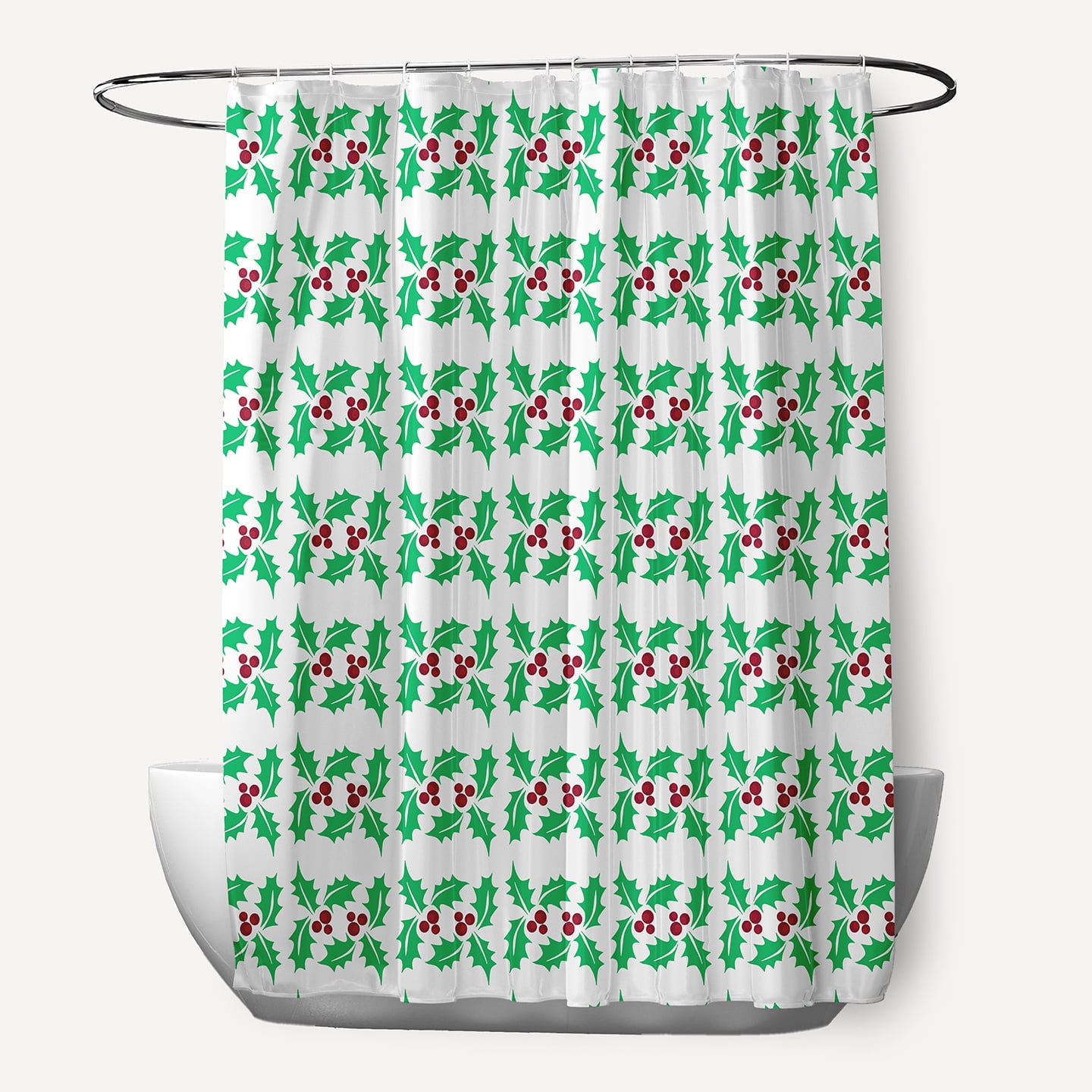 Simply Daisy 70" W x 73" L Holly Stripes Polyester Shower Curtain, Bright Green [1 Ct]