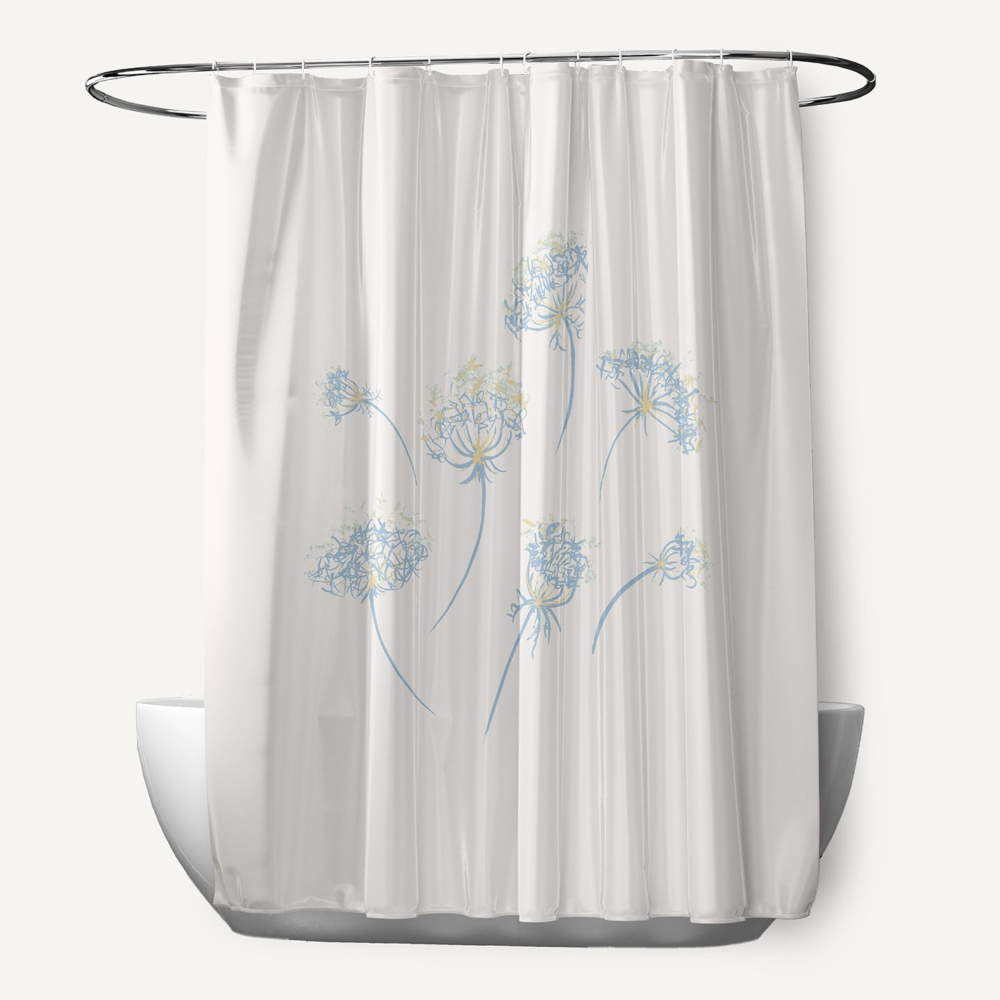 Simply Daisy 70" W x 73" L Just Dandy Polyester Shower Curtain, Light Blue [1 Ct]