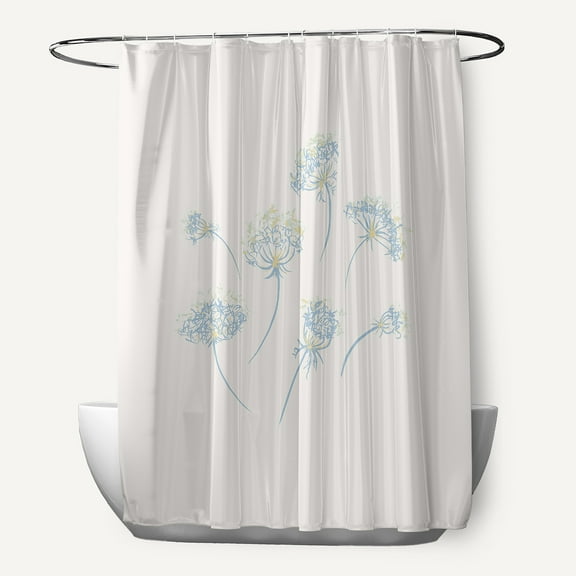 Simply Daisy 70" W x 73" L Just Dandy Polyester Shower Curtain, Light Blue [1 Ct]