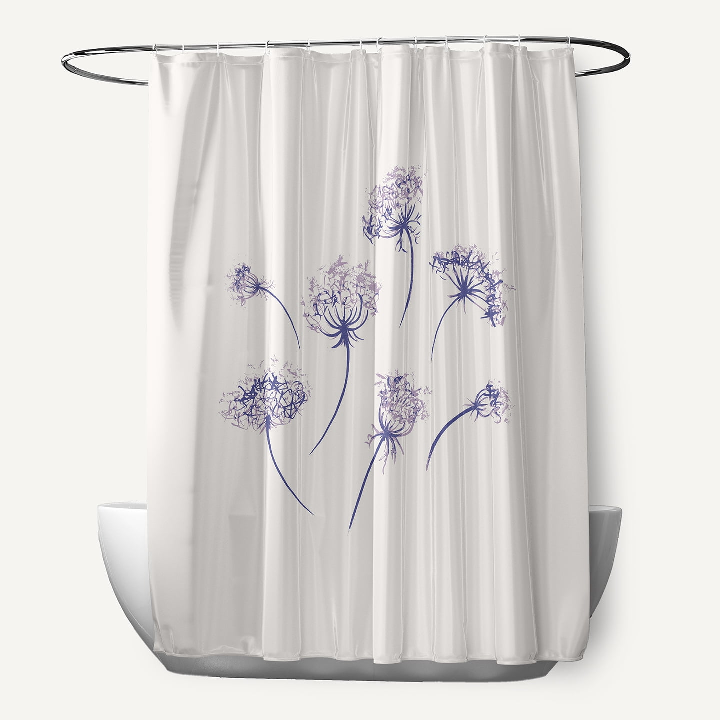 Simply Daisy 70" W x 73" L Just Dandy Polyester Shower Curtain, Purple [1 Ct]