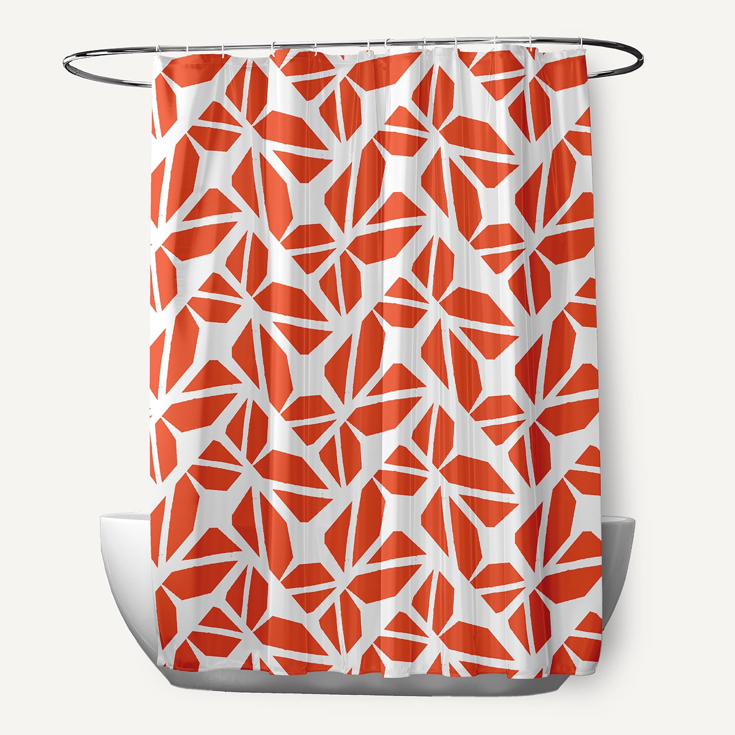 Simply Daisy 70" W x 73" L Kaleidoscope Graffiti Polyester Shower Curtain, Harvest Orange [1 Ct]