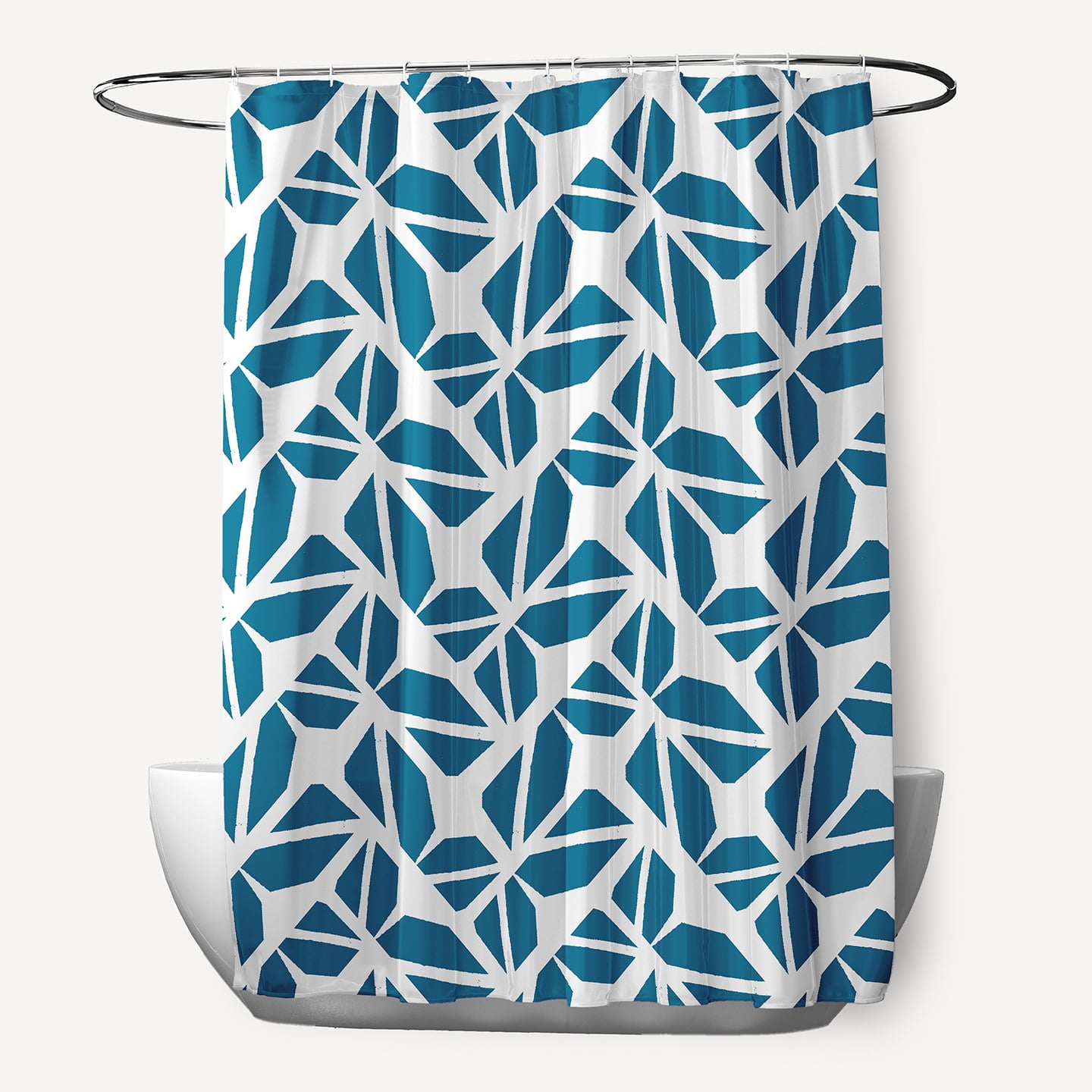Simply Daisy 70" W x 73" L Kaleidoscope Graffiti Polyester Shower Curtain, Unreal Teal [1 Ct]