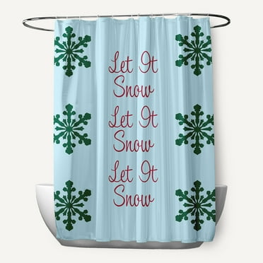 Simply Daisy 70" W x 73" L Let It Snow Polyester Shower Curtain, Omar [1 Ct]