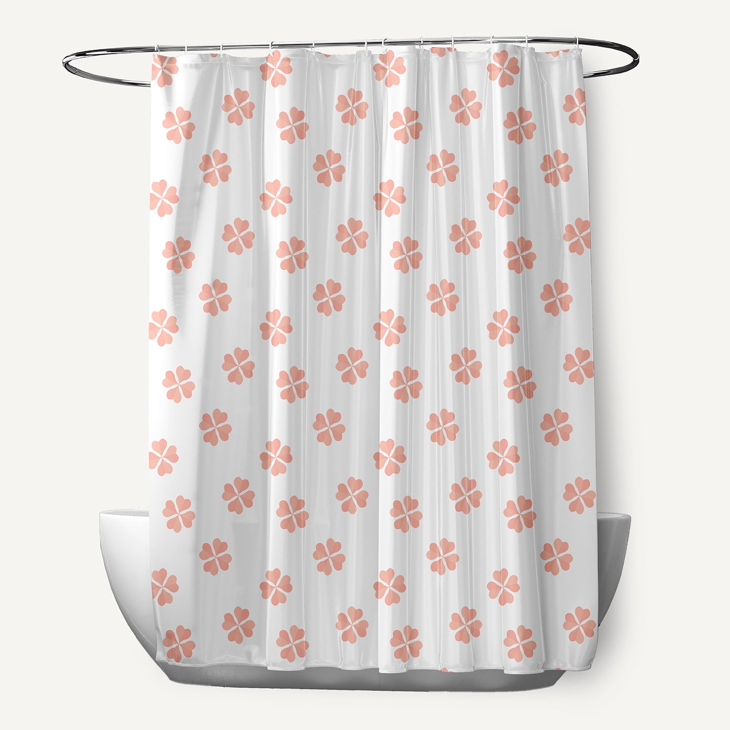Simply Daisy 70" W x 73" L Lucky Patch Polyester Shower Curtain, Sunwashed Red [1 Ct]