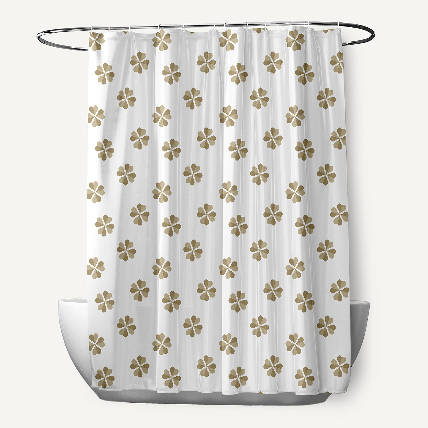 Simply Daisy 70" W x 73" L Lucky Patch Polyester Shower Curtain, Sustainable Green [1 Ct]