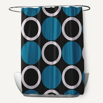 Simply Daisy 70" W x 73" L Mod Circles Polyester Shower Curtain, Unreal Teal [1 Ct]