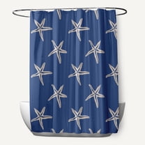 Simply Daisy 70" W x 73" L Starfish Polyester Shower Curtain, Nautical Navy [1 Ct]