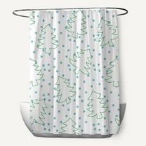 Simply Daisy 70" W x 73" L Tree Outlines Polyester Shower Curtain, Turquoise [1 Ct]