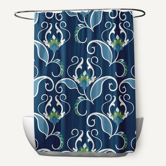 Simply Daisy 71" x 74" West Indies Floral Print Shower Curtain