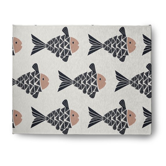 Simply Daisy 8' x 10' Fish Tales Nautical Chenille Rug, Mauve