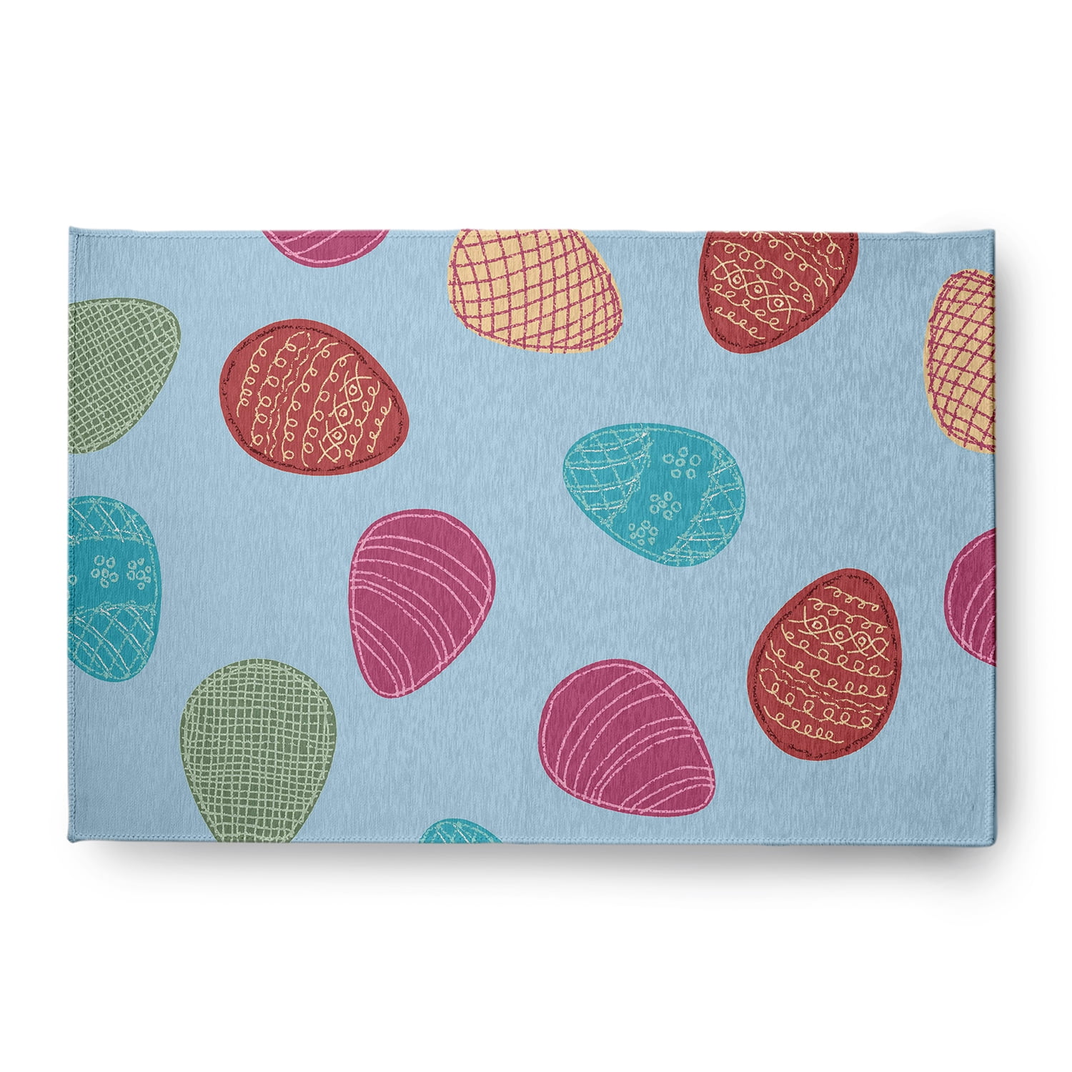 Simply Daisy After Rain Blue Egg Hunt Easter Area Rug, 4' x 6'