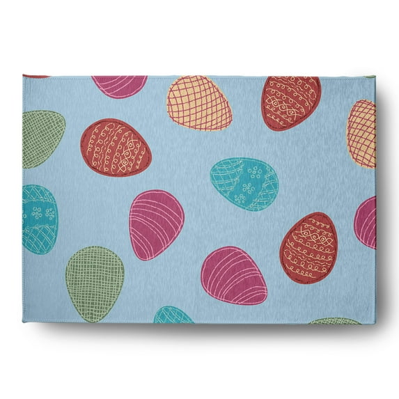 Simply Daisy After Rain Blue Egg Hunt Easter Area Rug, 5' x 7'