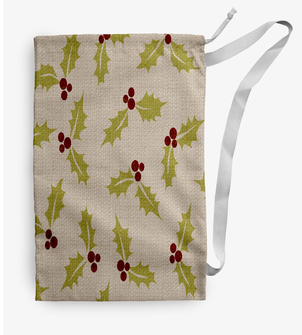 Simply Daisy Allover Holly 18 x 29 in Lime Green Laundry Bag