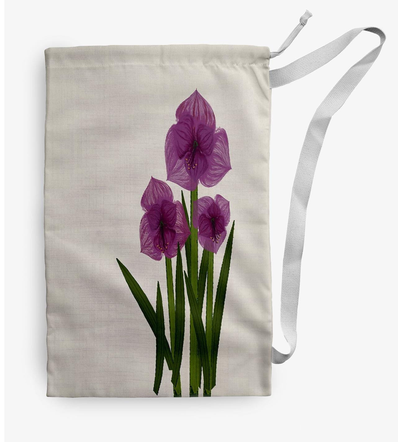 Simply Daisy Amaryllis 18 x 29 in Purple Laundry Bag
